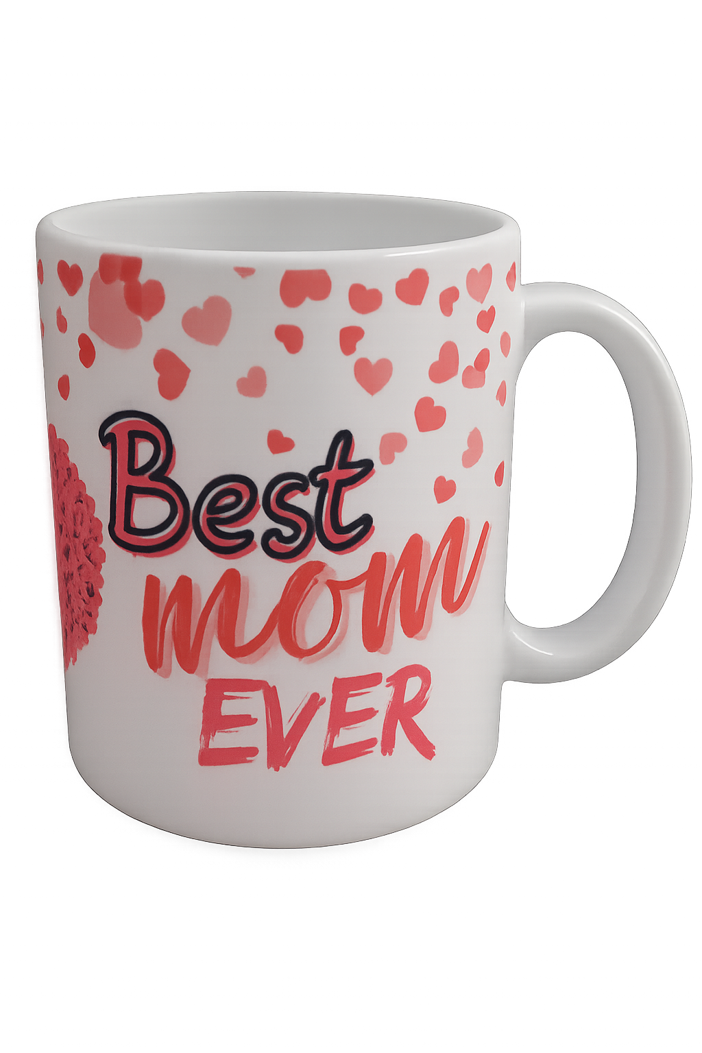 Best Mom Ever Mug – Heart & Rose Design