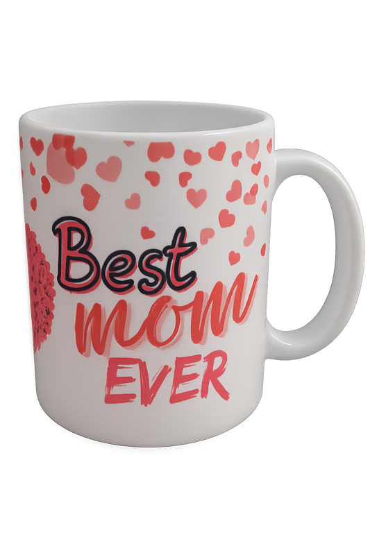 Best Mom Ever Mug – Heart & Rose Design