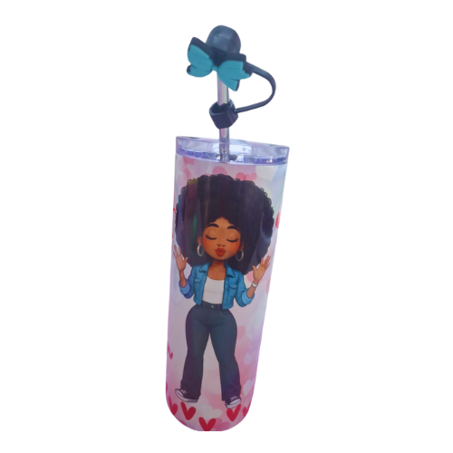 ✨ 20oz Skinny Tumbler – “Love is Not Just a Feeling”