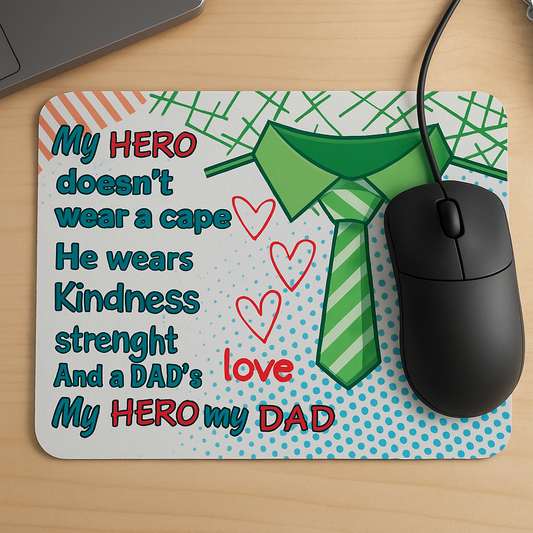 "My Hero My Dad” Mouse Pad  Gift For Dad